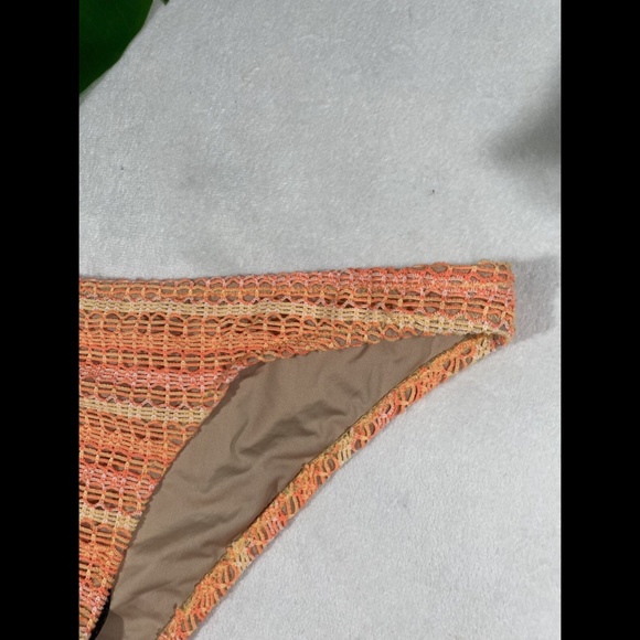 NEW Volcom Wildly Bare Crochet Bikini Bottom in Sparkler Orange‎ [ Medium ] - Picture 6 of 12